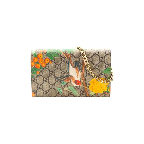 Gucci GG Supreme Monogram Tian Wallet On Chain - Picture 1 of 5